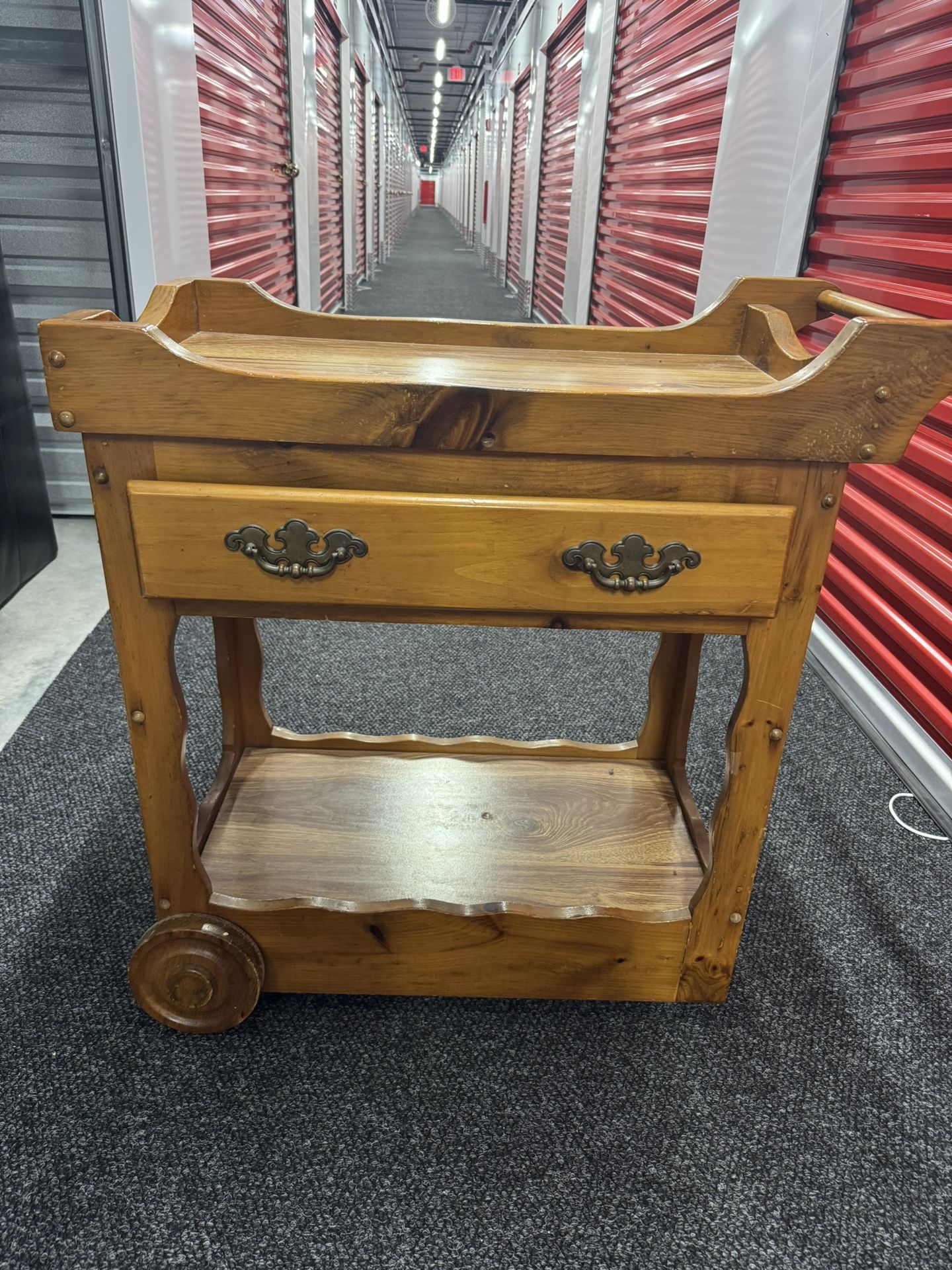 Vintage Wooden Serving Cart