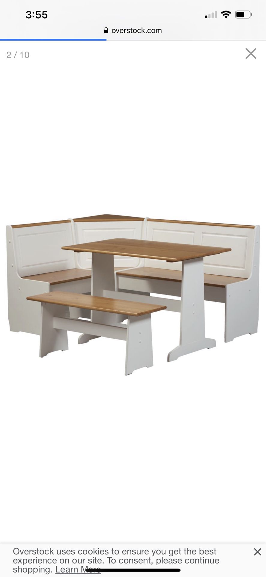 Kitchen corner breakfast bench and table