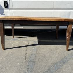 1990s Rustic Solid Wood Dining Table