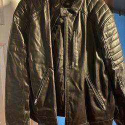 H&M XL Black Pleather Jacket