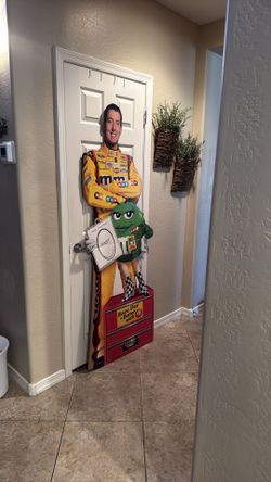 Kyle Busch and Ms. Green M&M cardboard cutout