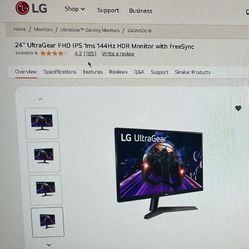 LG UltraGear HDR 180Hz Gaming Monitor.