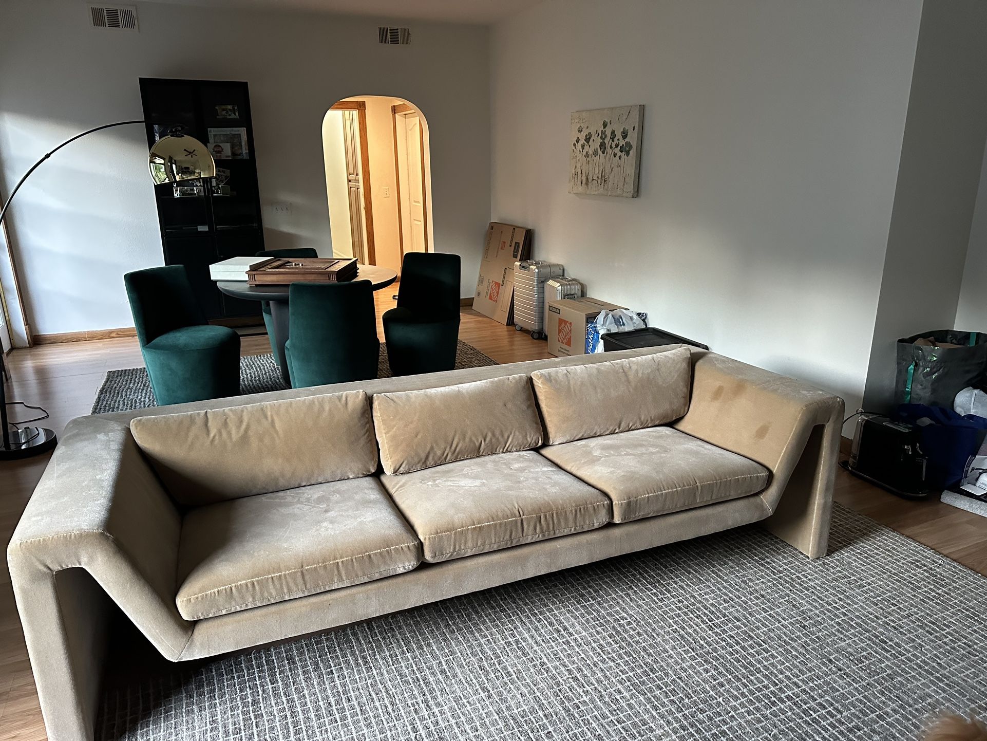 CB2 Perimeter Camel Brown Sofa