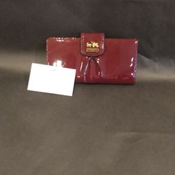 Coach patent leather snap wallet