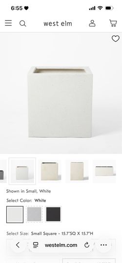 New West Elm cityscape white planters x2