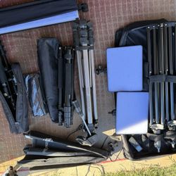 Complete Photo/Video Studio Bundle (LED Lights + Backdrop Kit + Tripods)