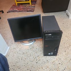 Lenovo Desktop PC With monitor And cords 