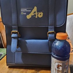 Suntory New, World Whisky AO Leather Blue carrying  Bag, firm.