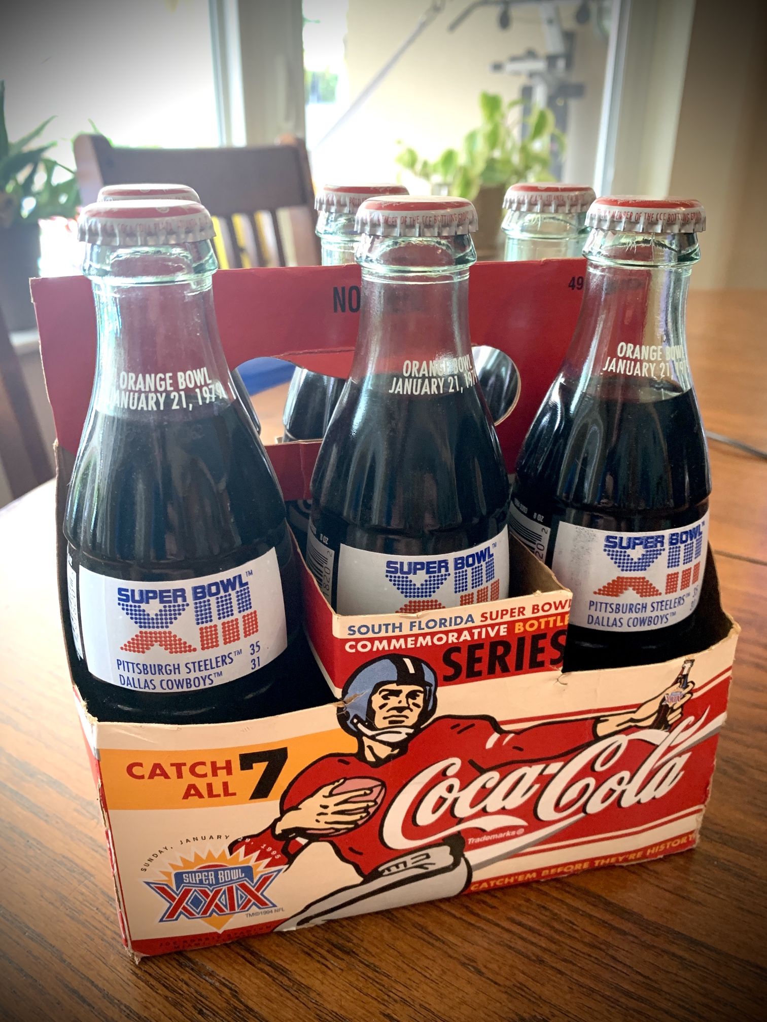 Steelers & Cowboys 29 Year Old Collectible - Super Bowl XXIX Steelers vs Cowboys Coca-Cola Bottles - Collector’s Edition