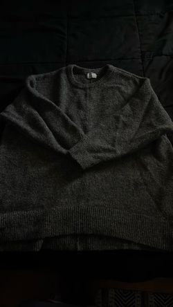 Dark Gray Crewneck Knit Sweater