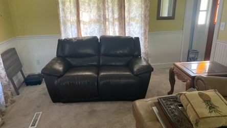 Regular Nice Dark Brown Couch Both  Sections Recline