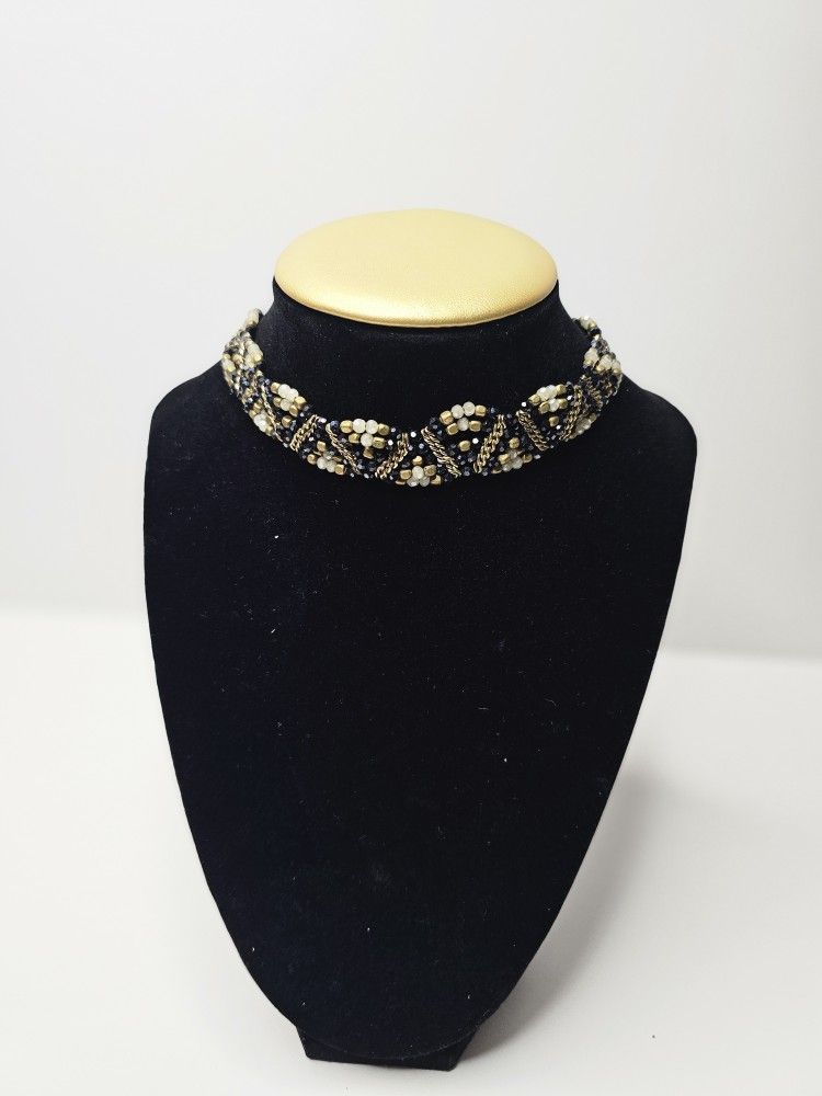 Beautiful Beaded Choker Multi Color Adjustable