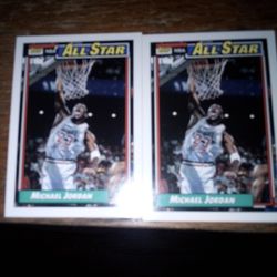 2 1992 Michael Jordan All Star Topps Cards