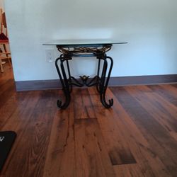  Glass Topped End Table.