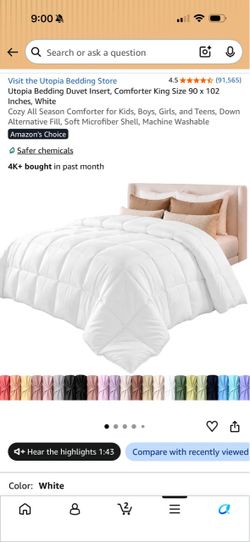 NIB King All Seasons Duvet Cover