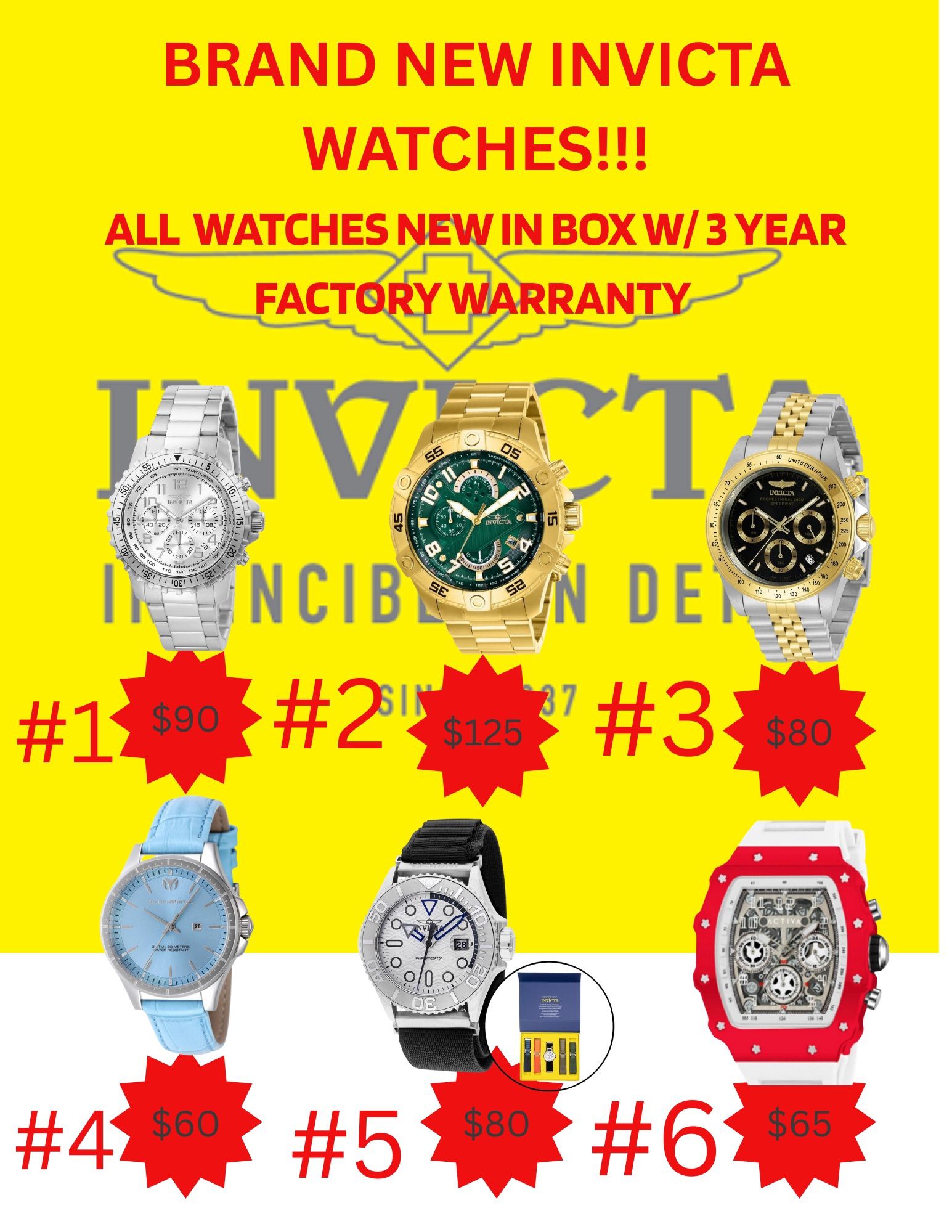 Invicta Watches đŸ”¥Brand New In Box W/ Warranty