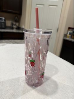 Starbucks Strawberry Glass Cold Cup