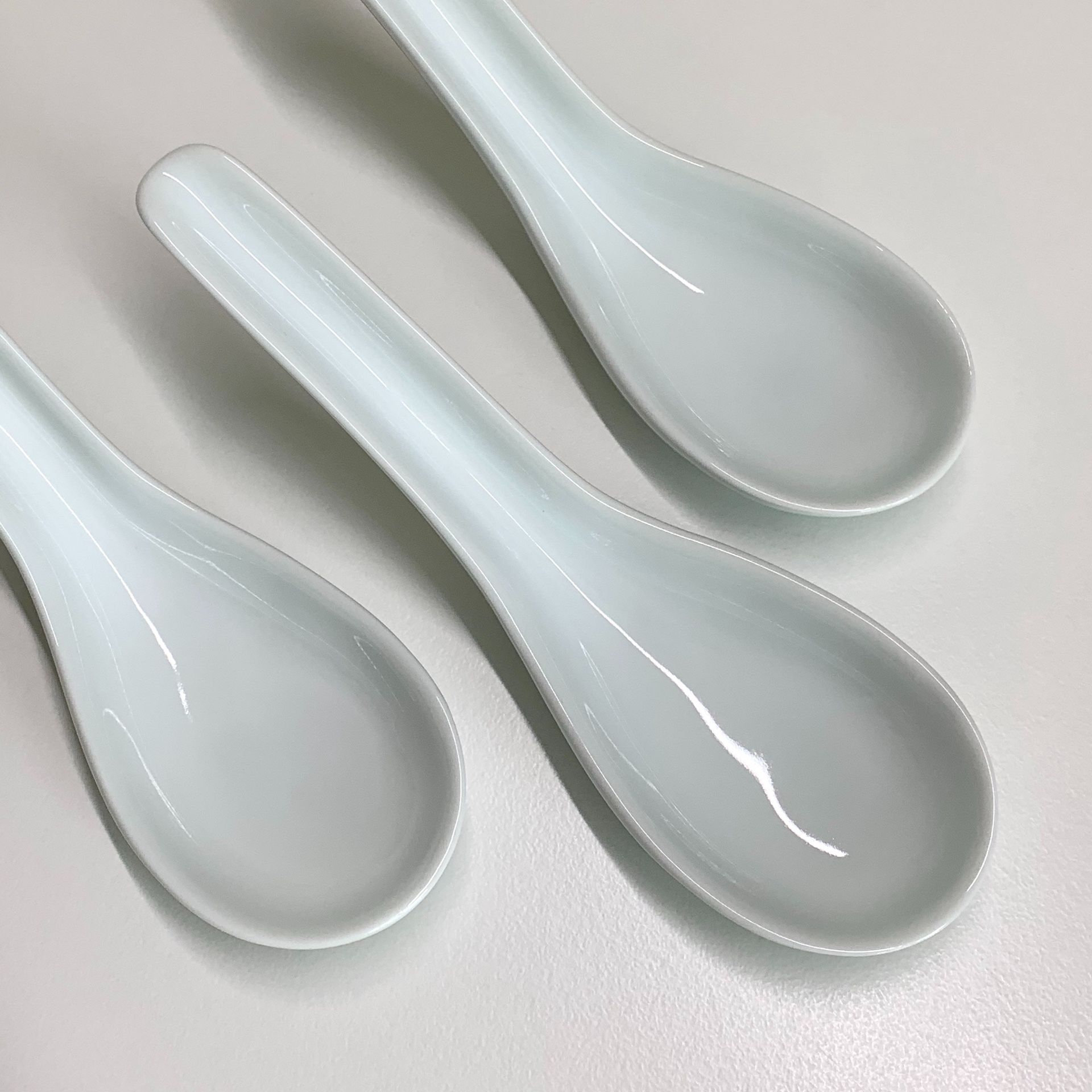 MUJI White Porcelain Chinese Spoons x3