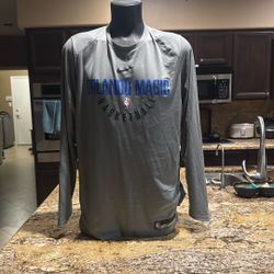 Orlando Magic Basketball Short Sleeve Shirt Nike Gray Size L