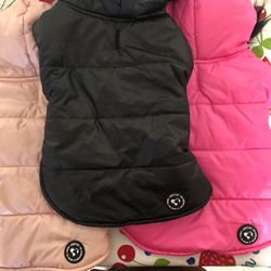 3 New Small Reversible Dog Jacket Coats With Hoods