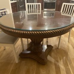 Round Table Glass Top / Dinner Table