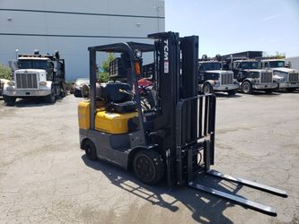 TCM forklift 5000 pound capacity 3 stage sideshift solid pneumatic tires