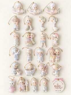 24 Precious Moments Ornaments + 2 free regular figurines