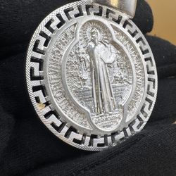 Plata 925 Medalla Grande San Benito 