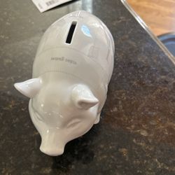 Porcelain White Piggy Bank