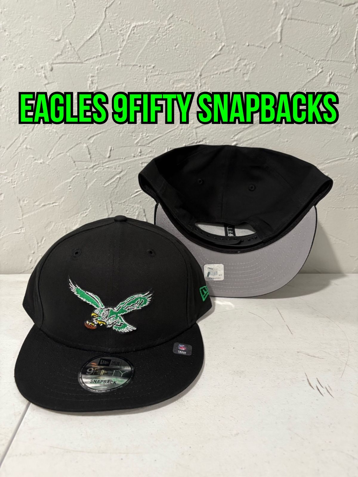 NFL New Era Philadelphia Eagles Black 9fifty SnapBack Hats