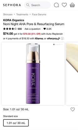 Brand New - KORA ORGANICS- Noni Night Pore Resurfacing Serum