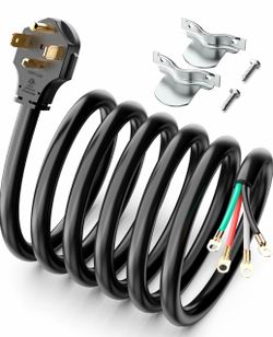 4 Prong Dryer Cord, 10FT 30A Pure Copper, NEMA 14-30P, ETL Listed 125/250V 10 Gauge appliance cord with 4-wire eyelet connectors and pure copper cond