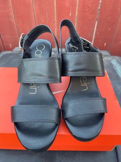 Calvin Klein Black Wedge Sandals
