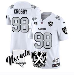 MEN’S GREY OR WHITE MAXX CROSBY LAS VEGAS RAIDERS STITCHED JERSEY $50. CASH PLEASE!!