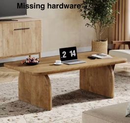 47 in. Wood Coffee Table (missing hardware)