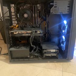 Mid range PC, with Monitor, Keyboard, Mouse, Headphones, and Mic