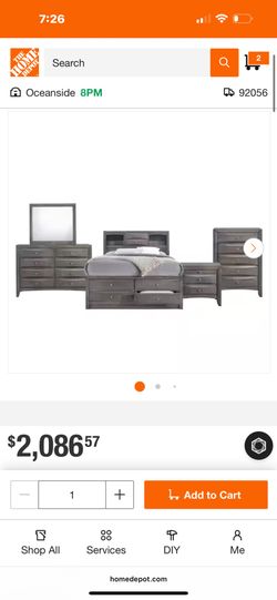 Madison 5-Piece Gray King Storage Bedroom Set