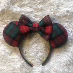 Green and Red Christams Plaid Ears