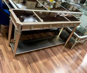 Gold Mirrored Console Table