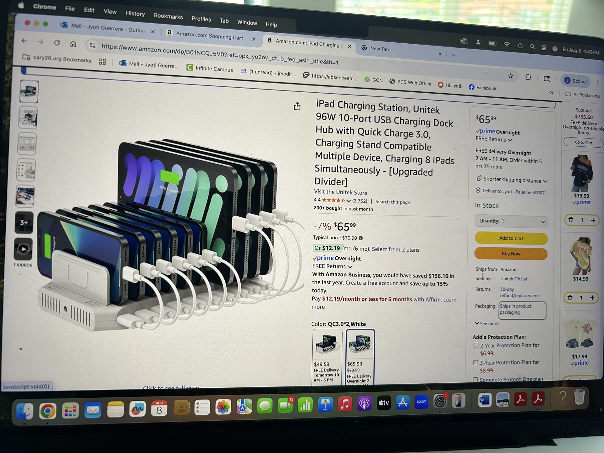 NEW IPAD/IPHONE CHARGING STATION, UNITEK 96W 10 PORT USB CHARGING DOCK