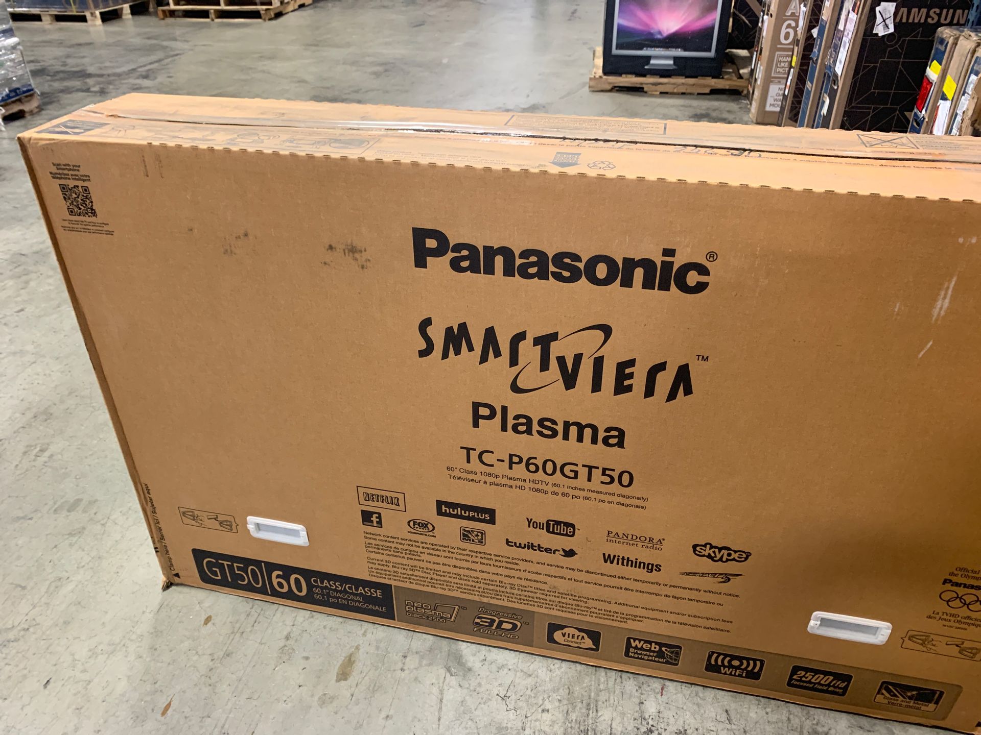 Panasonic TV Plasma Smart 60” TC/P60GT50 open box