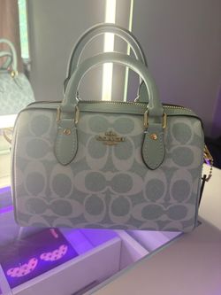 Mini Rowan Blue/Gold Coach bag
