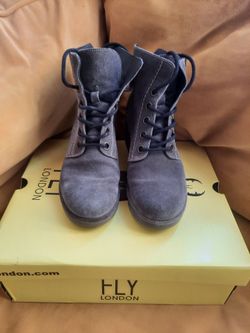 Fly London Women's Nero suede Ankle Boots Size 40/US 9-9.5