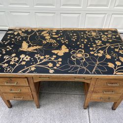Vintage Government Executive Oak Desk
