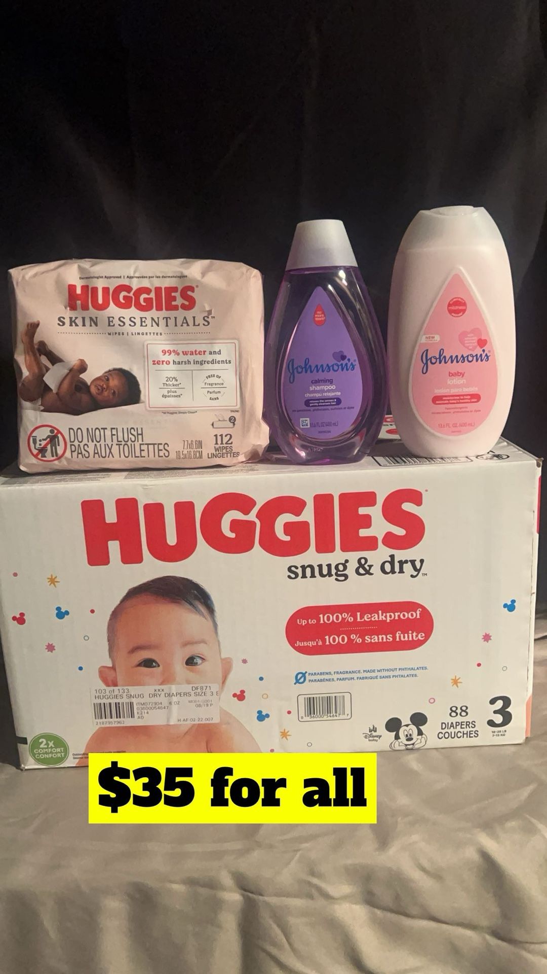 Huggies Wipes Shampoo Lotion