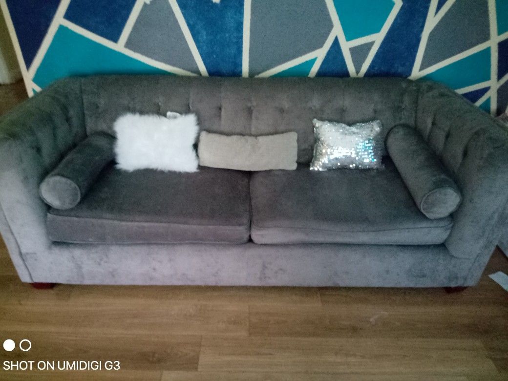 Gray Sofa With All Pillows $60