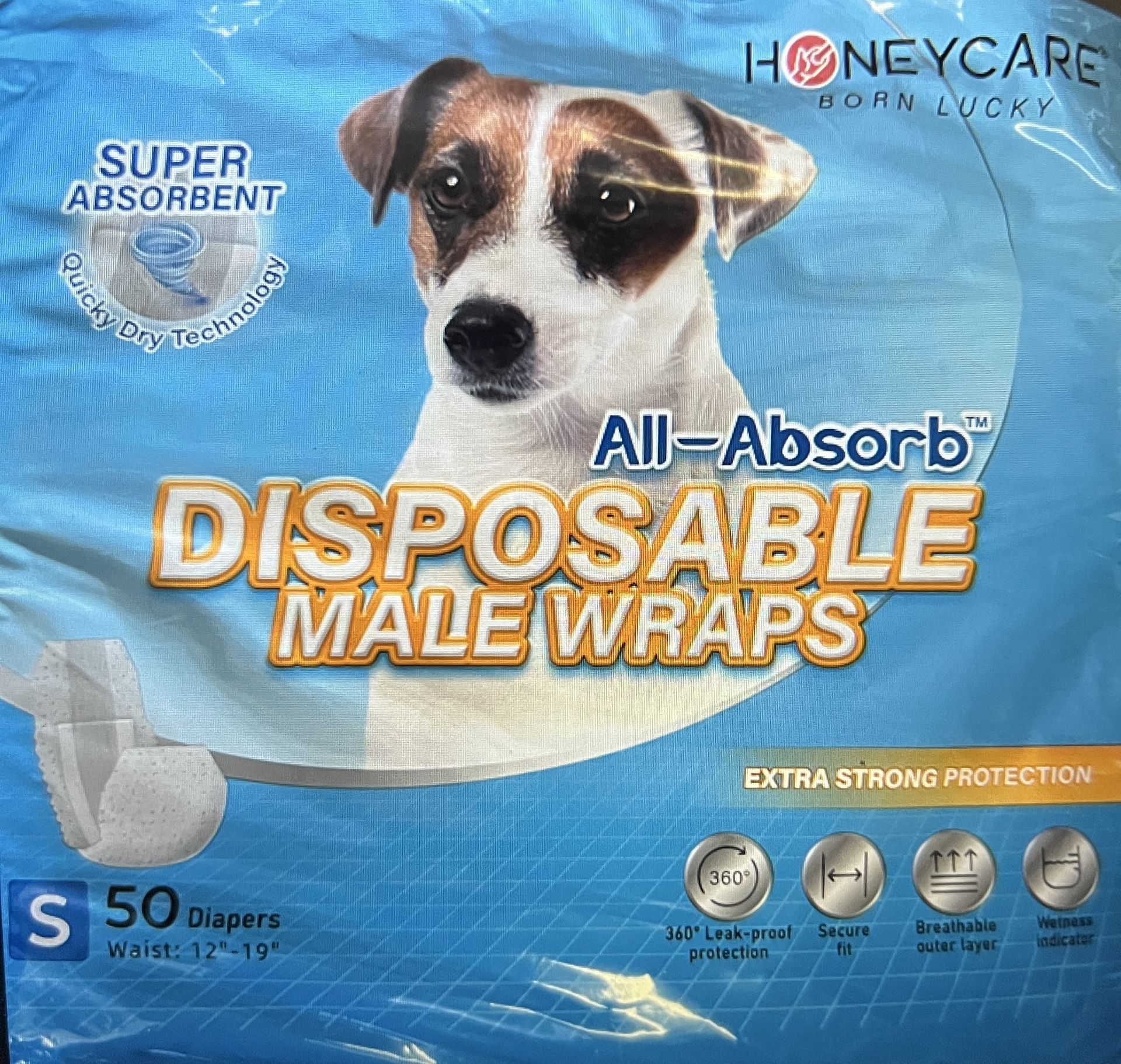 Honeycare Disposable Dog Wraps (Diapers) - Small / Male