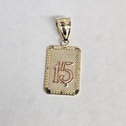 14kt Gold "15" Charm