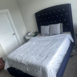 Diamond Back Velvet Bed Frame