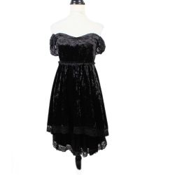 Gothic Black Velvet High Low Dress Size Small
